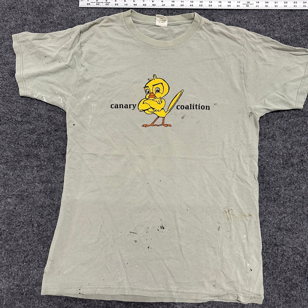 SPX T-Shirt Mens Size M Sage Green Organic Cotton Canary Coalition Graphic USA